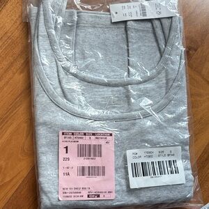 JCrew PERFECT-FIT SHELF-BRA TANK TOP Small grey heather platinum